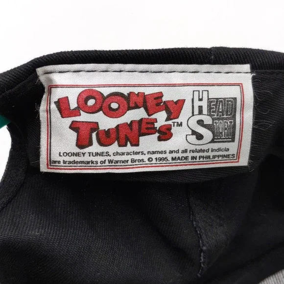 Vintage Tweety Looney Tunes Snapback Trucker Hat 1995 Two Tone Cap Black Teal
